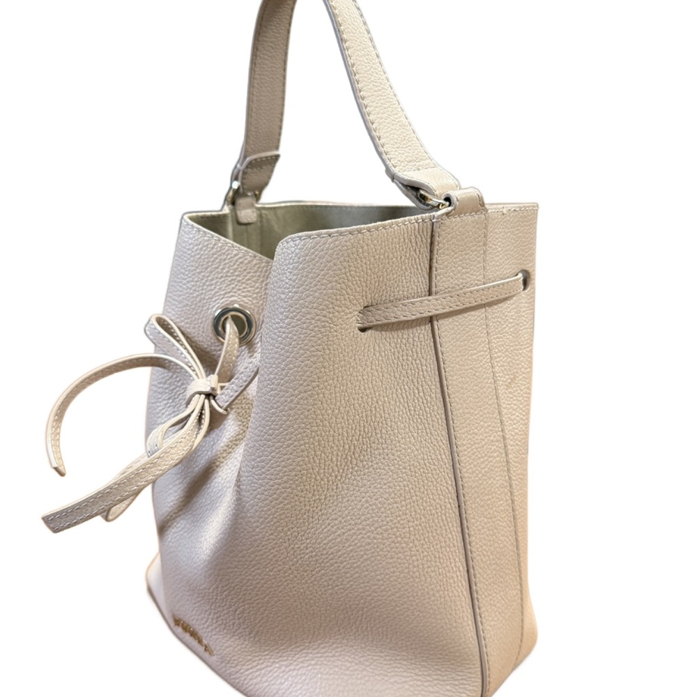 Furla Costanza Drawstring Leather Bucket Bag in Greige - Picture 4 of 12